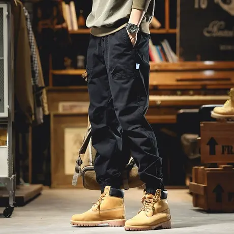 裤子男韩版潮流秋季新款宽松休闲裤男士束脚冬季款时尚工装长款男商品大图