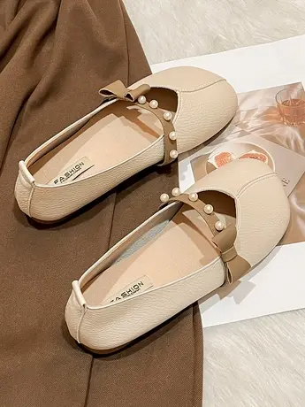 鞋子夏款女软底不累脚女鞋法式晚风单鞋2023新款平底玛丽珍豆豆鞋商品大图