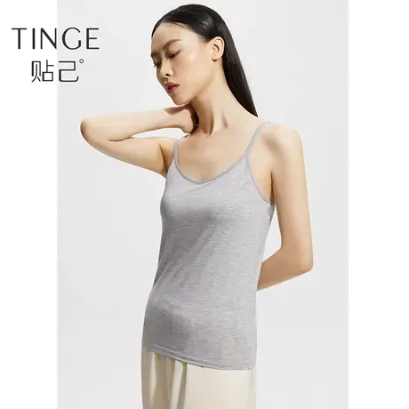 TINGE居家透气美背吊带背心女可外穿睡衣内搭带胸垫文胸打底内衣图片