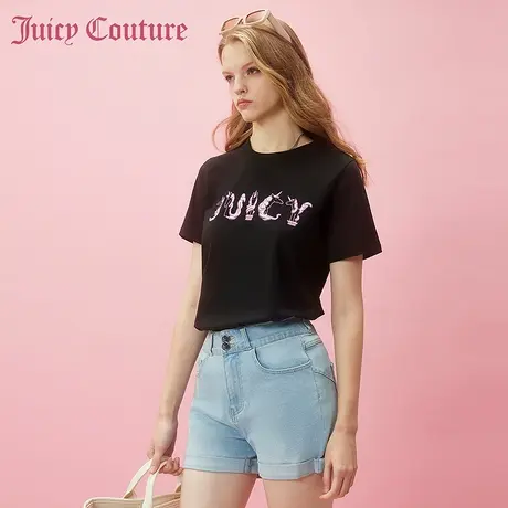 Juicy Couture橘滋2024早春穿搭新款印花上衣短袖T恤女打底衫内搭商品大图