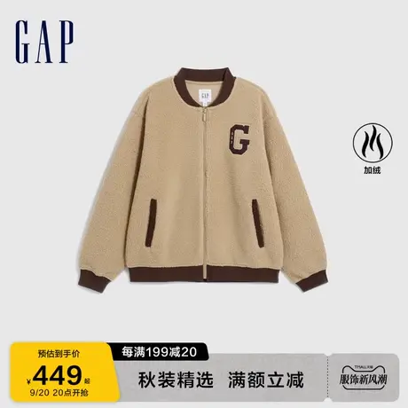 【欧阳娜娜同款】Gap男女装2023秋季新LOGO棒球领情侣卫衣841338图片