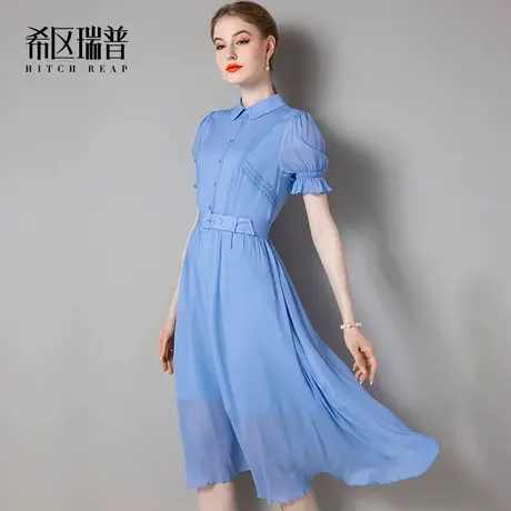 希区瑞普高端雪纺连衣裙女装夏季新款法式气质伞裙2025长裙子图片