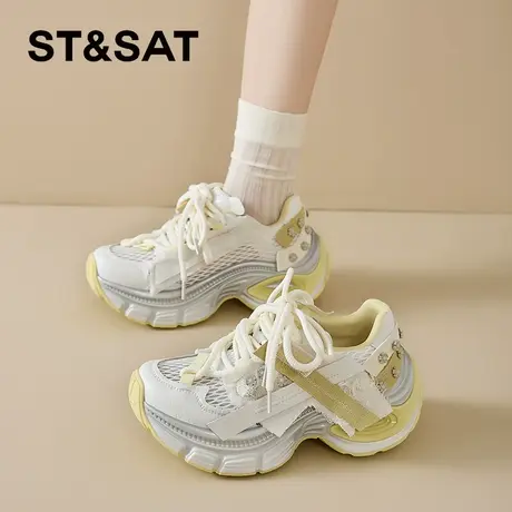 星期六老爹鞋女2025夏季新款女款女鞋爆款鞋子厚底增高透气运动鞋商品大图