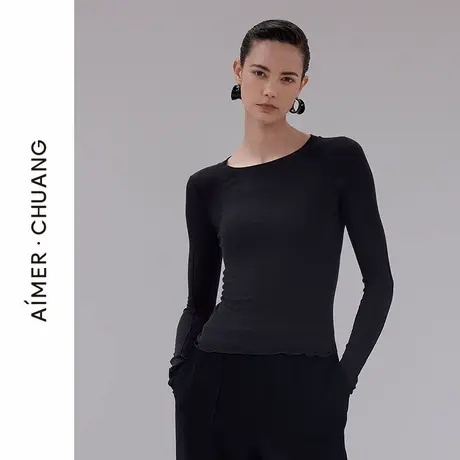 爱慕·CHUANG馈然6秋冬保暖女含羊毛圆领长袖打底上衣CA721862商品大图