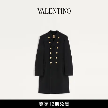 [秋冬新品][12期免息]华伦天奴VALENTINO男士双排扣双层羊毛大衣图片