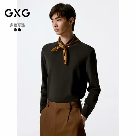 GXG男装 柔软低领毛衫男士针织衫轻薄 24年秋G24X203011商品大图