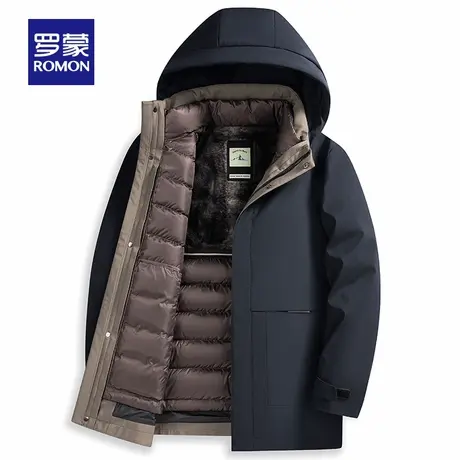 【一衣三穿】罗蒙男士短款羽绒服2025冬季新款可拆卸内胆保暖外套商品大图