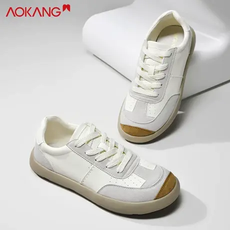 奥康2026春季复古拼色德训鞋男百搭休闲运动板鞋经典绒面阿甘鞋男商品大图