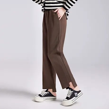 2023年秋装新款大码女装长款直筒裤高腰休闲裤子胖妹妹显瘦200斤图片