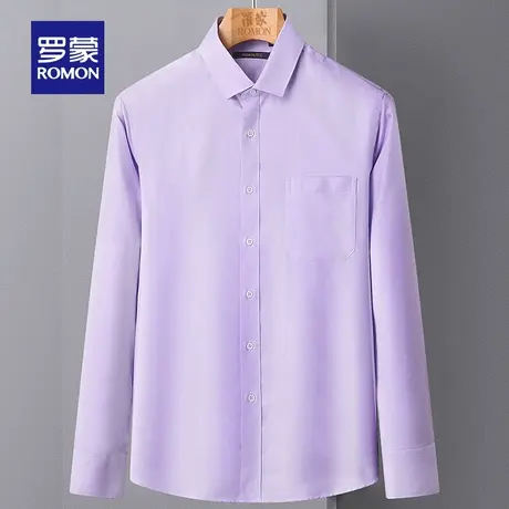 【商场同款】罗蒙长袖衬衫男2023春季新款商务衬衣中青年纯棉寸衫图片