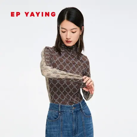 EP YAYING雅莹女装 时尚印花双色内搭打底衫 商场同款5508A商品大图