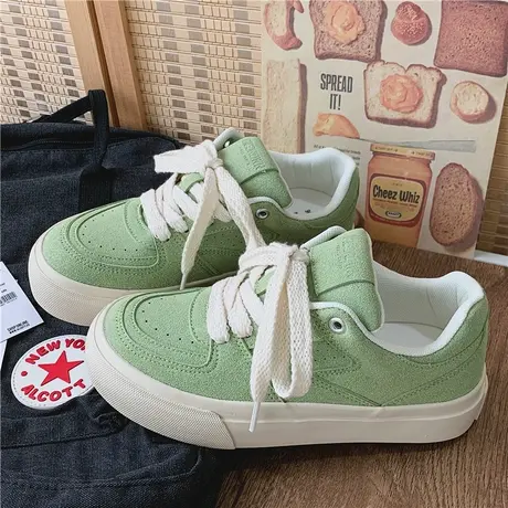 Betoo 原创小众帆布鞋女款2023新款美式百搭运动厚底chic板鞋商品大图