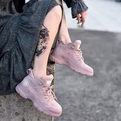 Artmu阿木工装靴高帮马丁靴休闲短靴老爹鞋女ins潮棉鞋女冬 加绒商品大图