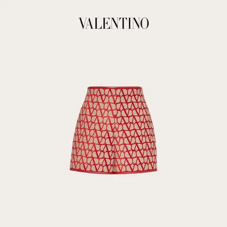 【季末优惠】华伦天奴女士 TOILE ICONOGRAPHE LIGHT  V标志短裤商品大图