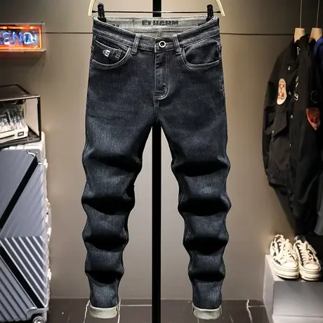 秋季新款男士牛仔裤男直筒宽松百搭男士休闲长裤子男复古做旧男装商品大图