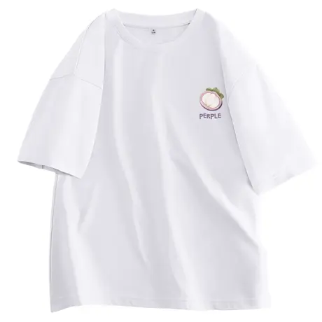 ZR真维斯t恤女2023新款夏季短袖白色复古独特高级感宽松半袖t恤女商品大图