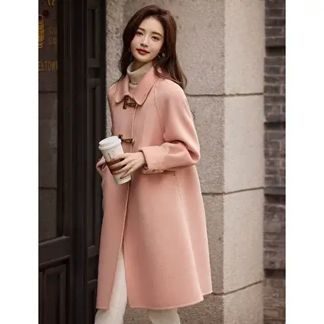 时尚气质减龄绵羊毛毛呢大衣女士冬季新款显瘦休闲通勤外套商品大图