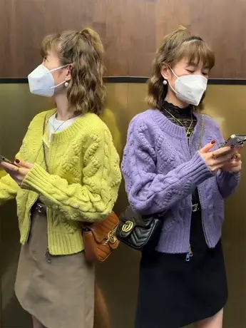 软糯毛衣外套女2023新款韩版宽松慵懒风高级感早秋季针织开衫上衣图片