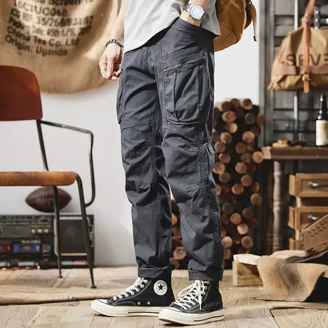 Modi Nick/摩帝尼克裤子男潮流百搭男士工装裤宽松直筒多口袋长裤商品大图