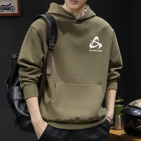 重磅连帽卫衣男2023新款潮牌秋冬款男士长袖外套冬季男款衣服美式商品大图