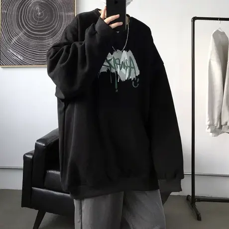 日系2023新款夏季男士短袖潮牌t恤原宿半袖港风潮流宽松长袖上衣商品大图