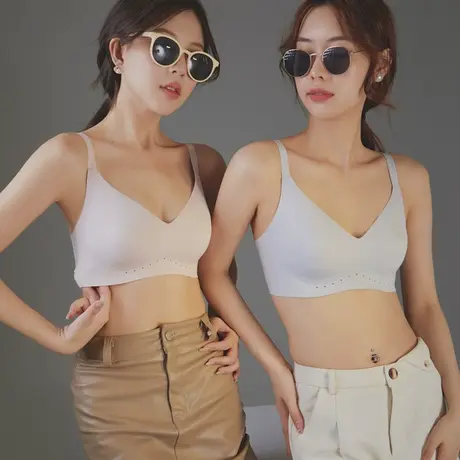 大胸显小胸内衣女夏季薄款透气孔光面无痕无钢圈收副乳文胸罩bra商品大图