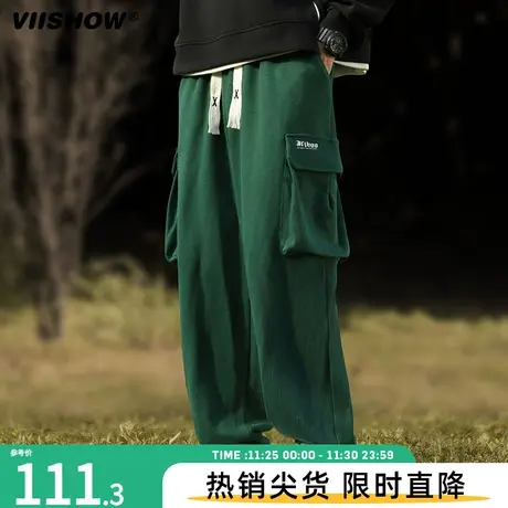 VIISHOW日系工装裤男款秋冬季潮牌山系大码宽松直筒休闲长裤子商品大图