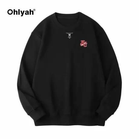 Ohlyah国潮原创个性KC印花学生卫衣宽松休闲圆领大码情侣cec外套商品大图