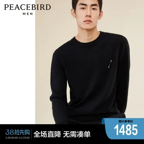 【商场同款】太平鸟男装山羊绒毛套衫2023新款柔软毛衣B1EBD408图片