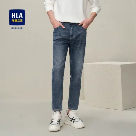 HLA/海澜之家锥形版五袋款微弹牛仔裤2024春夏新款时尚休闲裤子男图片