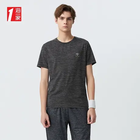 海一家舒适休闲短T新款青春活力体育运动男士短袖T恤图片