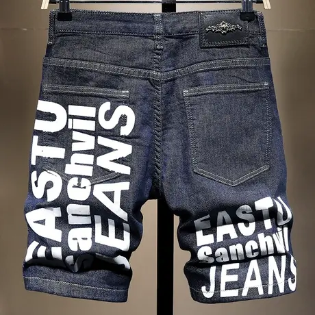 夏季薄款五分牛仔短裤男潮牌宽松日系裤子男韩版潮流百搭中裤男潮商品大图