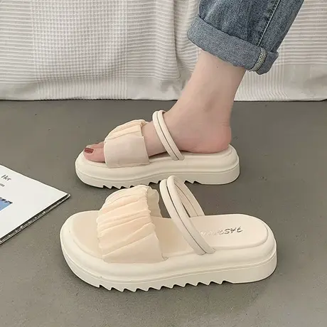 两穿凉鞋女2023年新款软底仙女风法式凉鞋女款夏季平底拖鞋女外穿商品大图