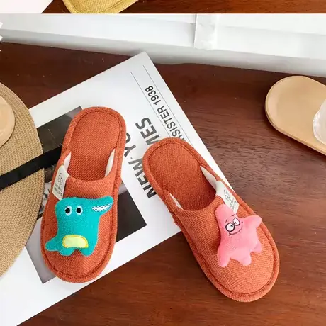 少女心派大星卡通家居拖鞋女秋冬四季室内舒适防滑学生棉拖鞋女商品大图