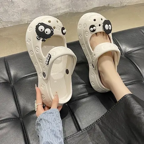 玛丽珍厚底洞洞鞋女夏季外穿卡通可爱防滑踩屎感包头凉拖鞋ins潮商品大图