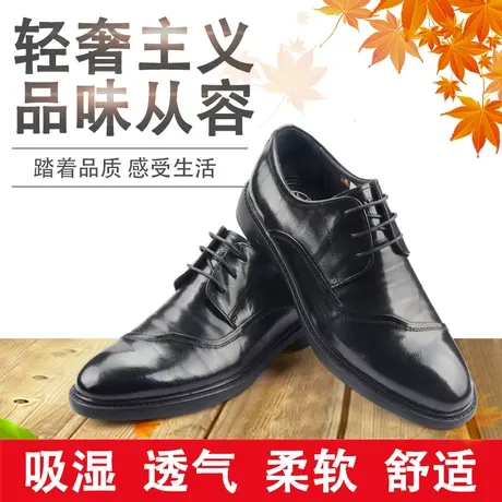 Camel/骆驼2021秋季新品牛皮时尚商务正装圆头系带男鞋A213005945商品大图