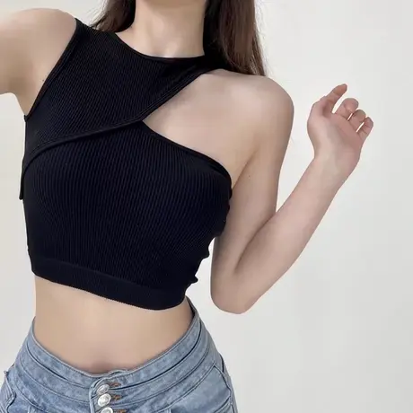 甜辣吊带背心女外穿夏季百搭短款性感带胸垫美背紧身内搭打底上衣图片