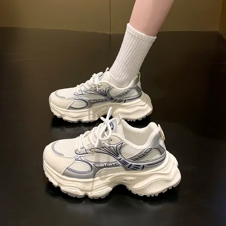 爆款增高厚底老爹鞋女春季百搭炸街显脚小2024新款休闲运动阿甘鞋商品大图