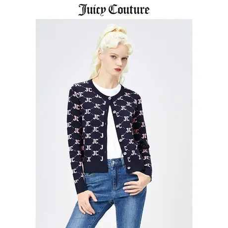 Juicy Couture橘滋美式秋季新品时尚轻奢提花毛织开衫上衣外套女图片