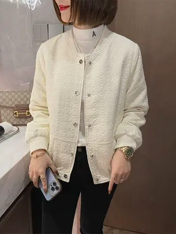 秋季新款立领小外套显瘦遮肉百搭洋气棒球服单排扣短款夹克上衣潮商品大图