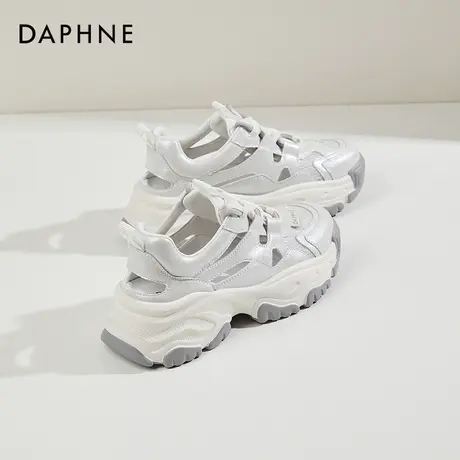 达芙妮镂空透气老爹鞋女2025夏季新款超火运动凉鞋厚底休闲小白鞋商品大图