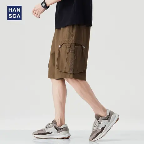 hansca复古大口袋工装短裤男2025夏季凉感透气舒适百搭五分休闲裤图片