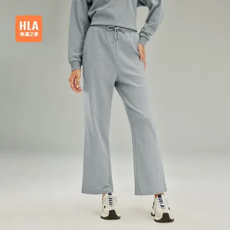 HLA/海澜之家运动sportsday直筒跑步休闲裤秋新宽松黑色裤子女装商品大图