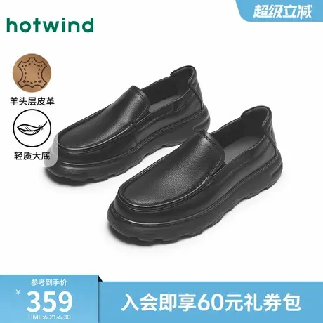热风男鞋2025年春季新款男士时尚休闲鞋懒人一脚蹬舒适乐福鞋子商品大图