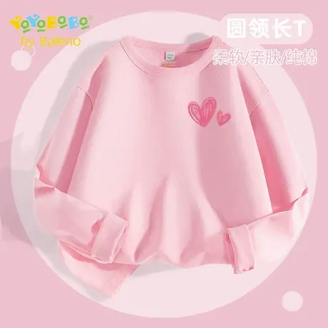班尼路童装YBB系列女童长袖t恤2025新款纯棉透气柔软儿童休闲上衣图片