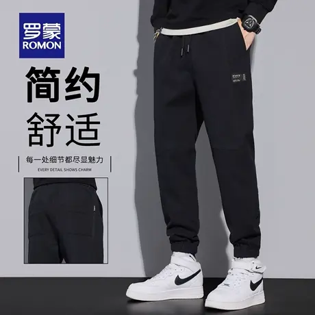 罗蒙休闲裤男百搭束脚宽松潮牌2025秋季新款工装哈伦运动裤男N1Z商品大图