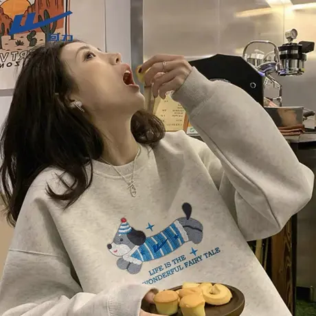 回力卫衣女款秋季2025年新款小众设计感套头可爱初中生百搭外套A商品大图