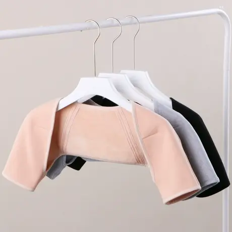 护肩坎肩保暖加绒加厚小外套睡觉护肩颈超短防寒开衫女半截衣商品大图