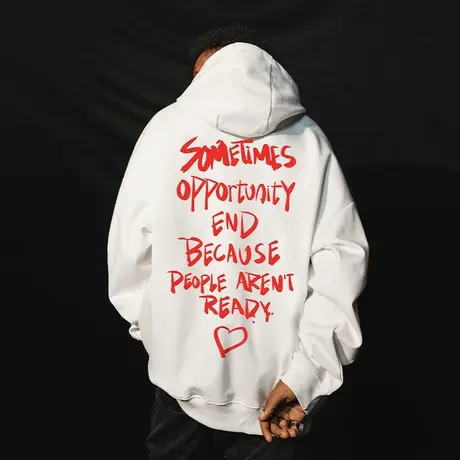 Nuthink美式街头加绒加厚字母卫衣男春秋款高街宽松大码连帽外套商品大图