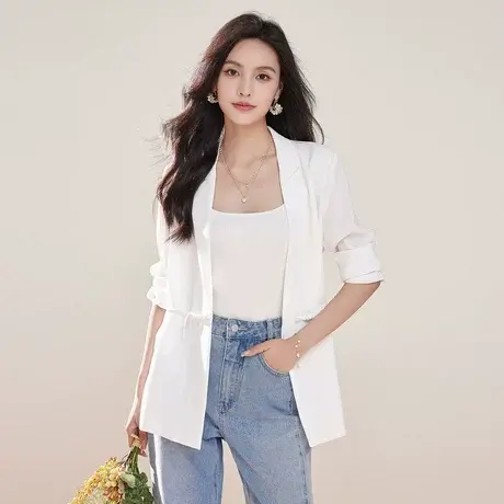时尚气质西装外套2023年夏季新款女士温柔通勤上班族宽松显瘦上衣图片